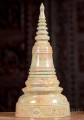 Buddhist Light Marble Stupa Sculpture with Removable Lid Carved in Cambodia 15.5"