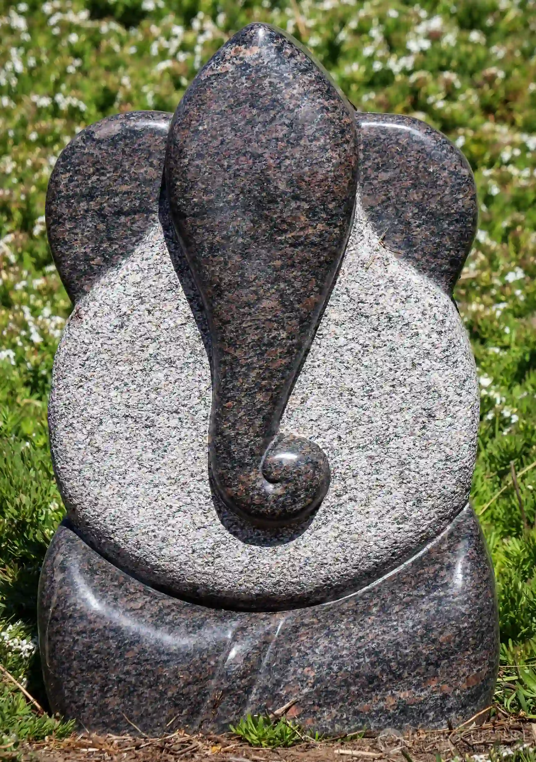 Ganesh Granite Abstract Sculpture with Polished & Rough Contrast South India 24"