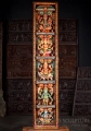 Ganesha Painted Wood Panel Sculpture with 5 Forms, Tall Hindu Art from India 79.5"