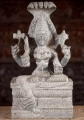 Shakti Small Black Granite Sculpture with Serpent Canopy, Fire Halo & Lalitasana Pose 15"