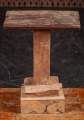 Teak Wood Pedestal Stand Rustic Reclaimed Display Base from Cambodia 22"