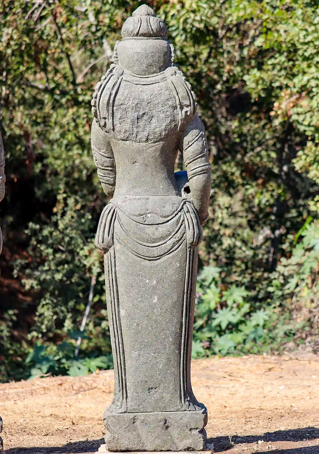 Devi Tara Statue Lava Stone Fountain Holding Water Jug Tall Garden Statue 62"