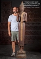Buddha Wood Sculpture Double Abhaya Mudra Standing on Lotus Base Reclaimed Teak 83"