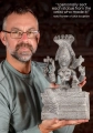 Shakti Small Black Granite Sculpture with Serpent Canopy, Fire Halo & Lalitasana Pose 15"