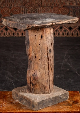 Wood Pedestal Stand Statue Base Made From Reclaimed Teak from Cambodia 27" Wood Pedestal Stand Statue Base Made From Reclaimed Teak from Cambodia 27"