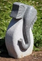 Ganesh Granite Abstract Garden Sculpture Gray Stone Hand Carved in South India 24"