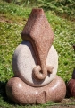 Ganesh Red Granite Garden Sculpture Abstract Design Hindu God South India 36"