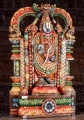 Balaji Painted Wood Standing Statue Standing in Varada Mudra Carved in India 36"