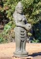 Devi Tara Sculpture Lava Stone Fountain Holding Water Jug Tall Garden Sculpture 59"