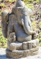 Ganesha Lava-Stone Garden Sculpture in Abhaya Mudra & Bhadrasana Position 32"