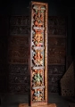 Ganesha Painted Wood Panel Sculpture with 5 Forms, Tall Hindu Art from India 79.5"