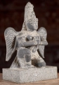 Garuda Kneeling in Namaste Black Granite Garden Statue Hindu Vahana of Vishnu 11"