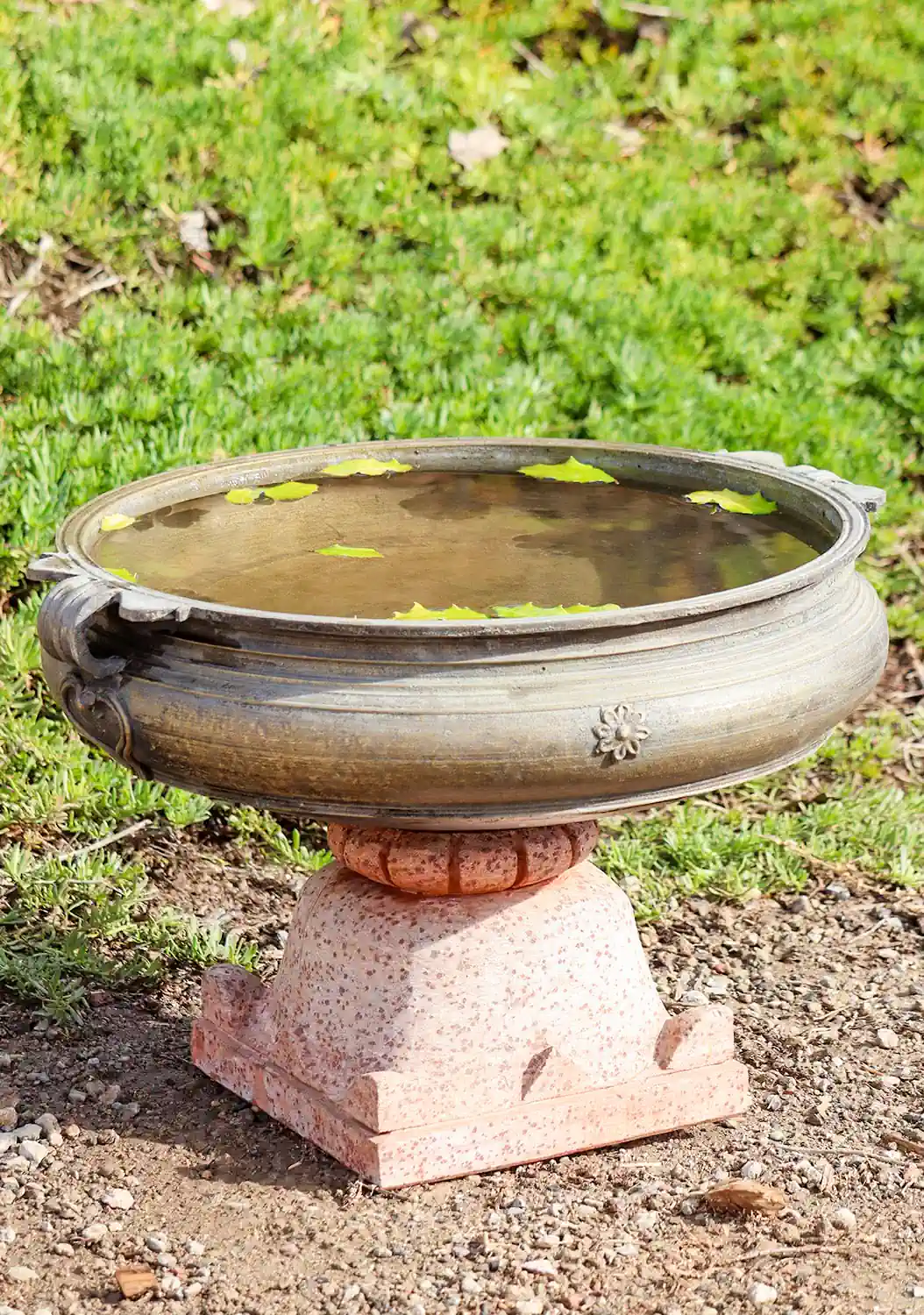 Urli Antique Bronze Ceremonial Water Vessel Medium Decorative Bowl for Home Altar 21"