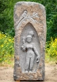 Lord Vishnu with Sesha & Andal with Parrot Double-Sided Granite Garden Sculpture 63"