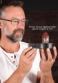 Shiva Lingam Two-Tone Red and Tan Narmada Stone with Carved Yoni for Ritual Worship 3.5"