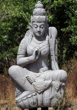 Enormous Stone Devi Tara: Hand-Carved Artistry for Meditative Gardens 87"