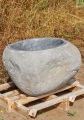 Water Vessel Natural Stone Bird Bath Garden Sculpture for Outdoor Use, Indonesia 29"