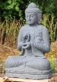 Buddha Stone Garden Sculpture in Dharma Chakra Mudra Seated in Full Lotus Position 39"