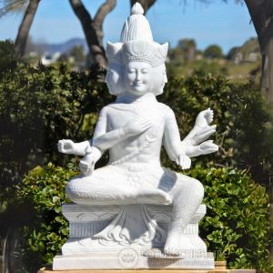 Brahma white Marble Garden Sculpture