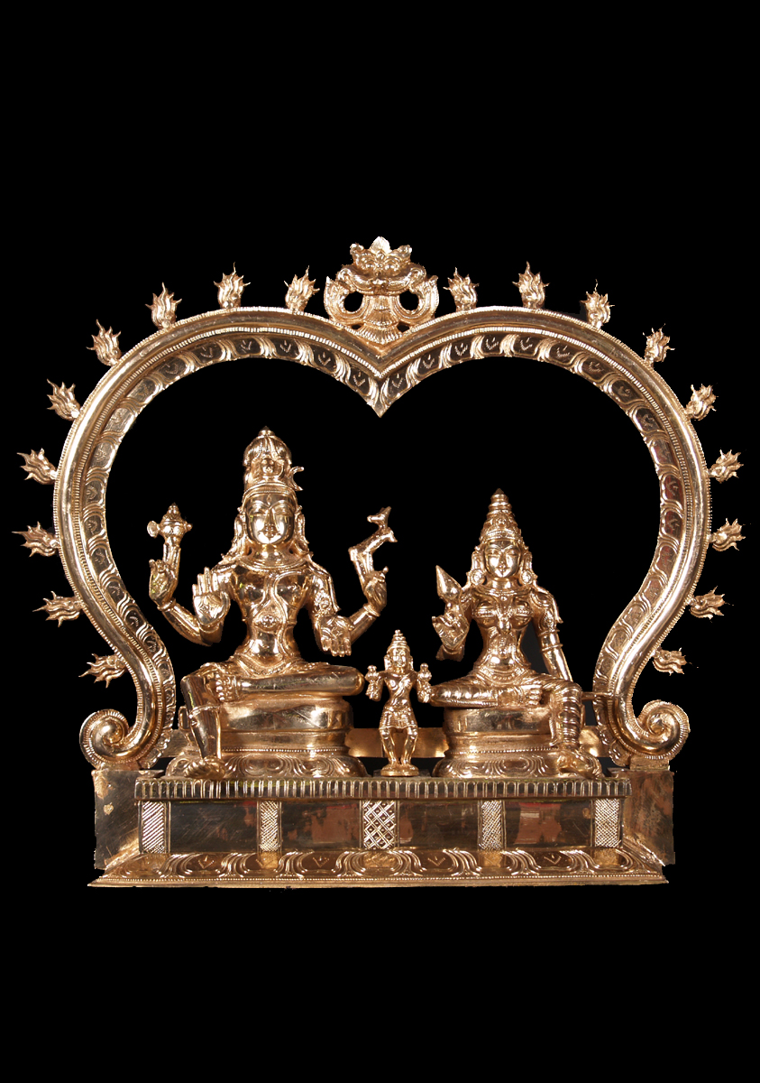 Bronze Gold Somaskanda Statue 18"