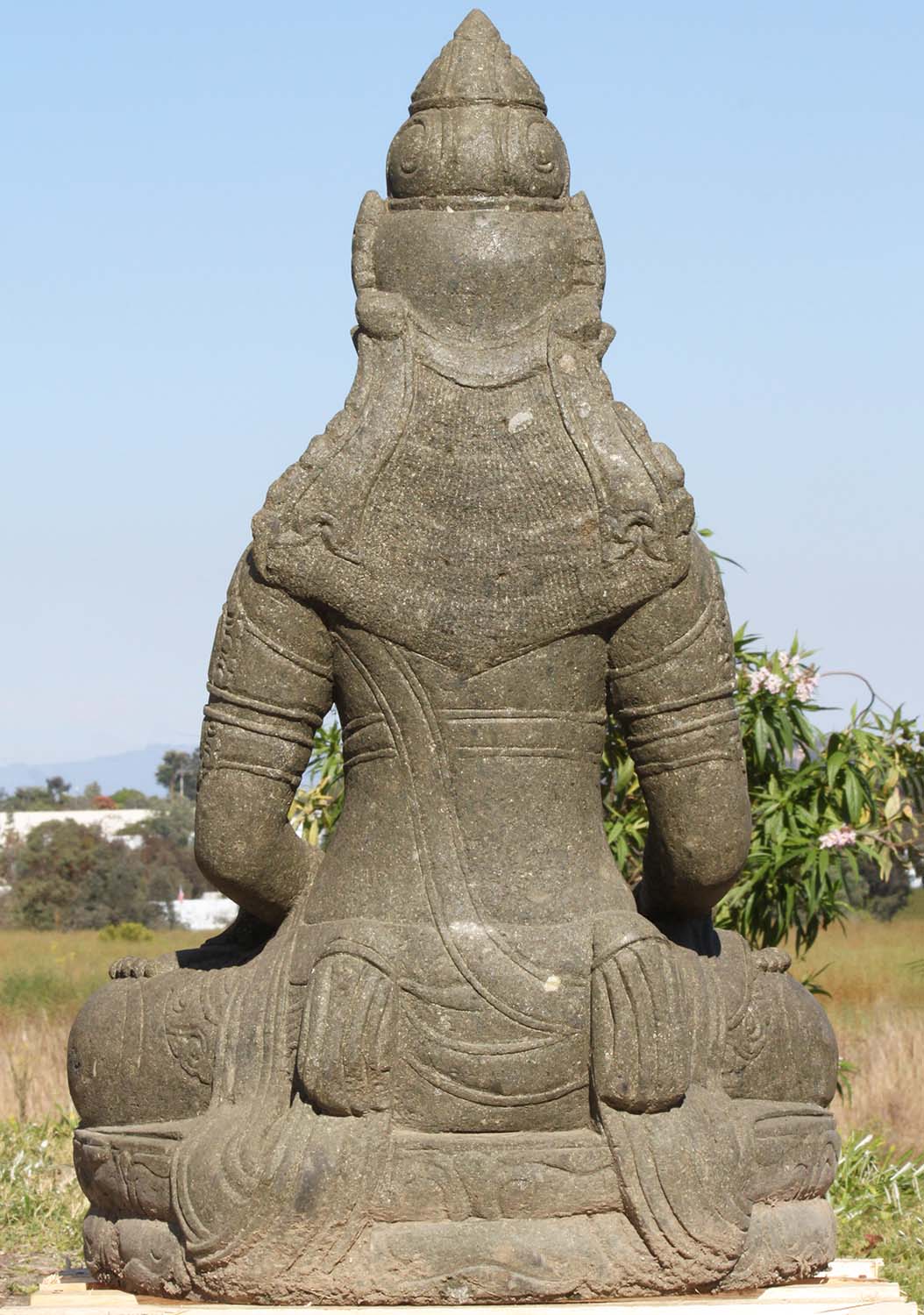 Stone Devi Tara Earth Touching Statue 39"