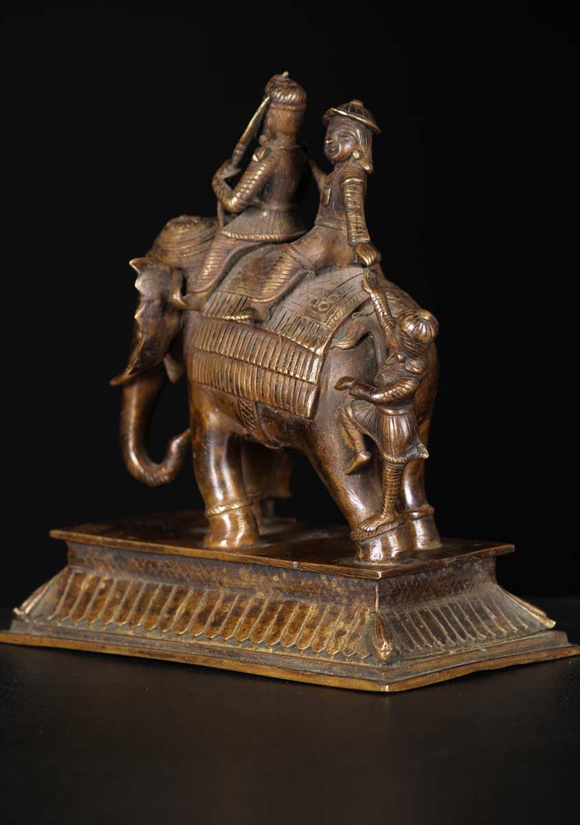 Elephant Statue with Mahouts 8"