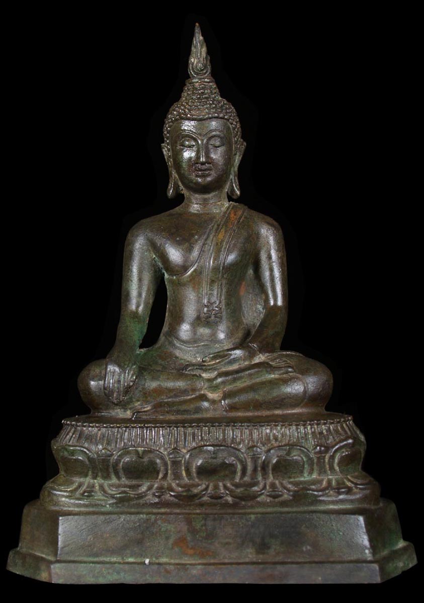 Earth Touching Sukhothai Small Buddha 9"