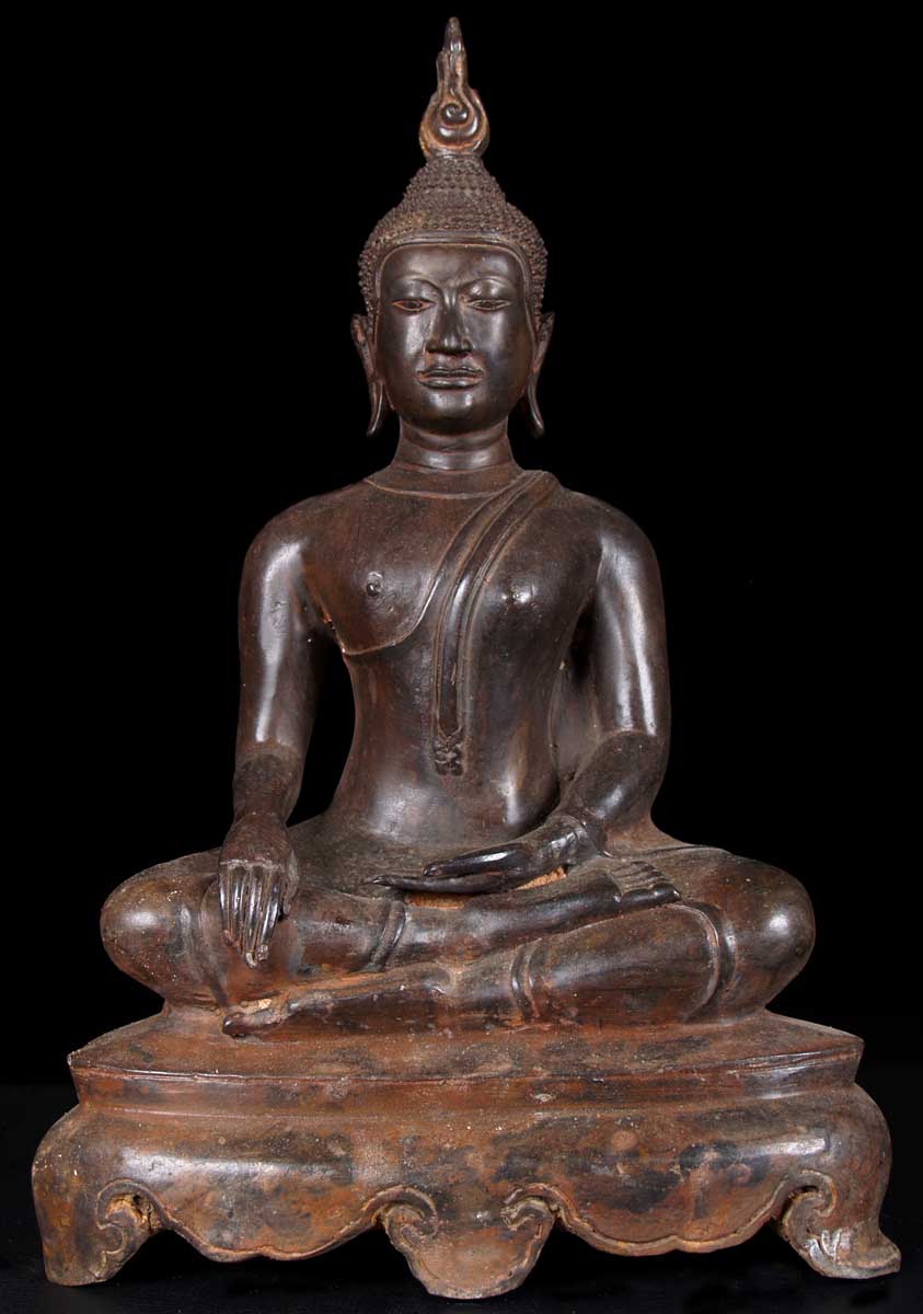 Uttong Buddha Statue on Unique Base 15.5"