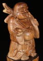 Standing Wood Statue of the Laughing Buddha 25"