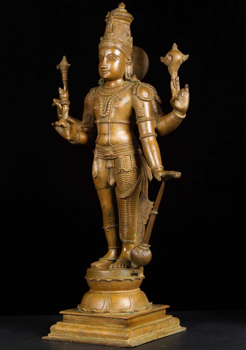 Bronze Hariharan, Half Shiva Half Vishnu Statue 24"
