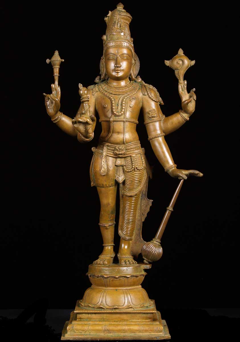 Bronze Hariharan, Half Shiva Half Vishnu Statue 24"