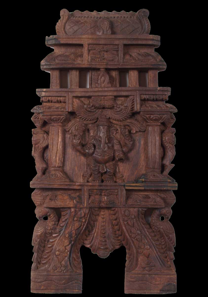 Standing Wood Ganesh Kavadi 18"