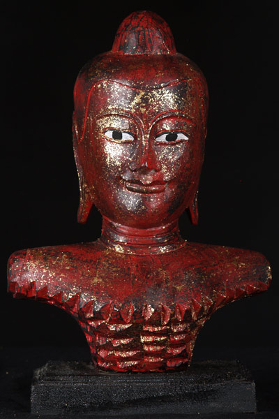 Bust of the Buddha on a Black Base 17"