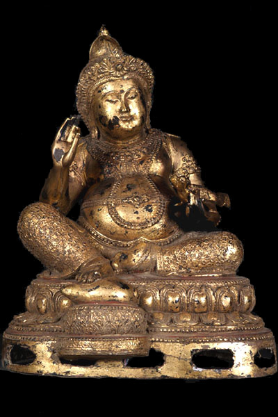 Kubera Statue Holding Mongoose 20"