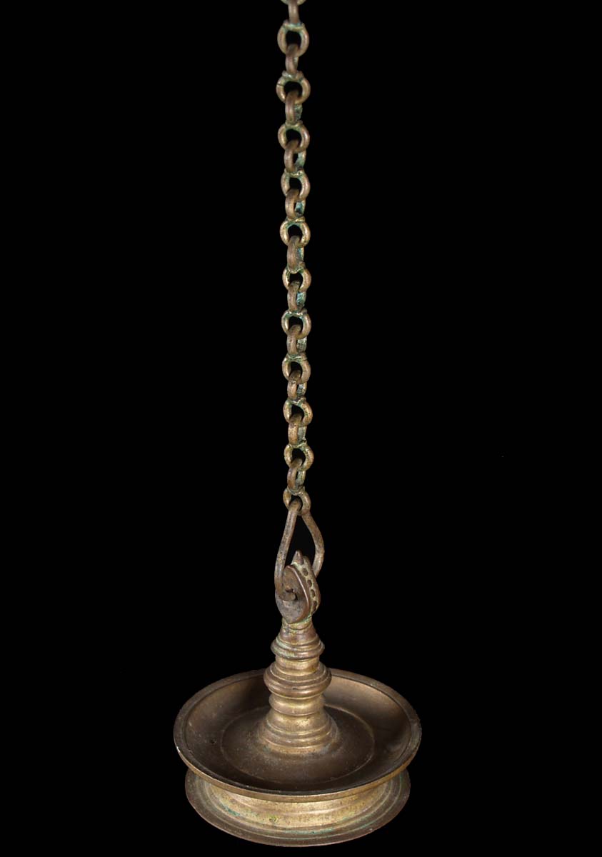 Hanging Brass Oil Lamp 30"
