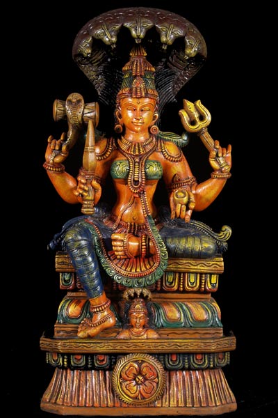 Shakti Mariamman Wooden Sculpture 36"