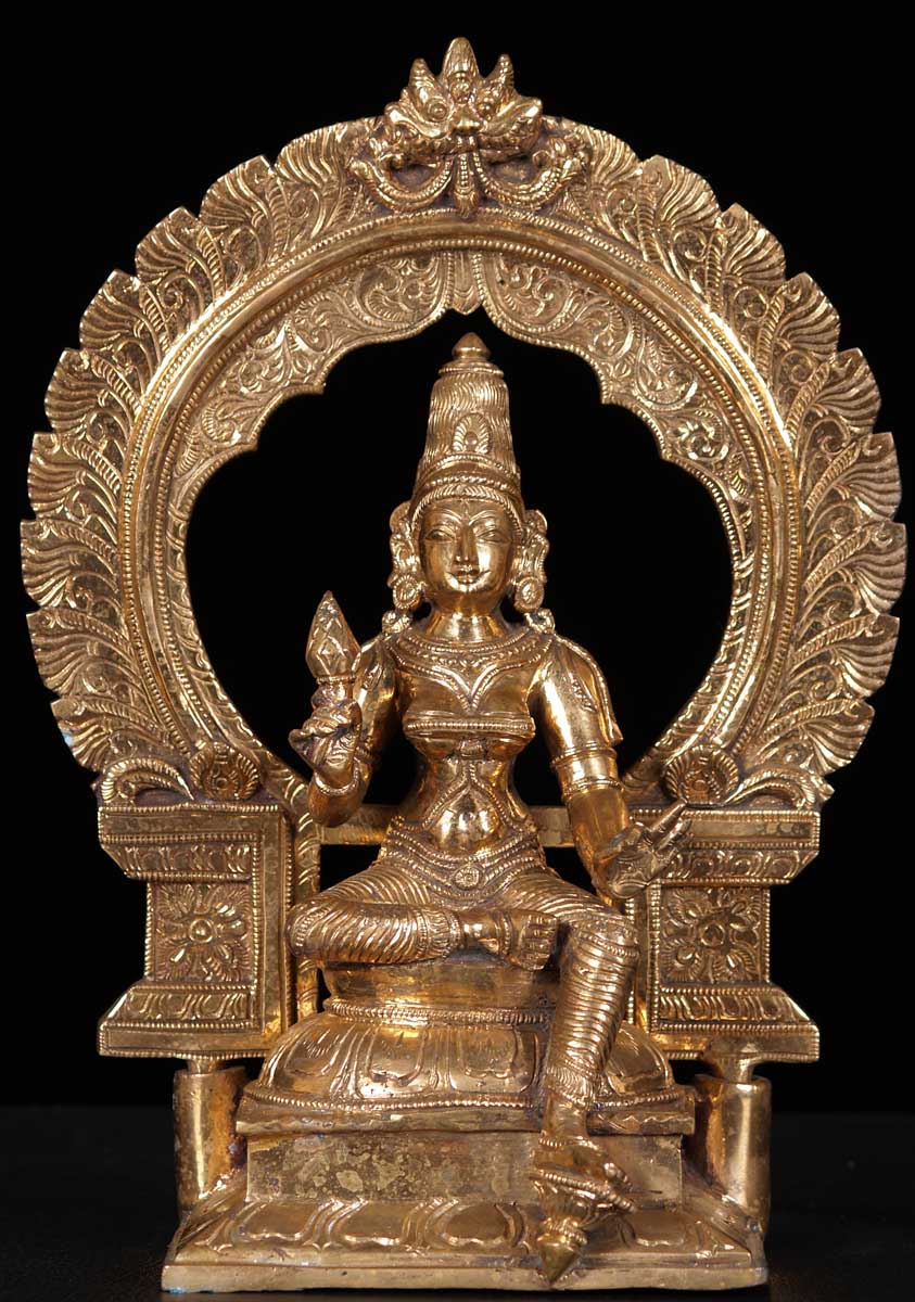 Parvati Statue Holding Flower 11"