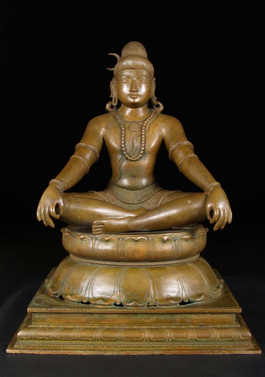 Bronze Meditating Yogi Shiva Statue 21"