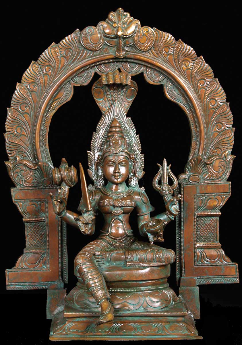 Bronze Shakti Mariamman Statue 18.5"