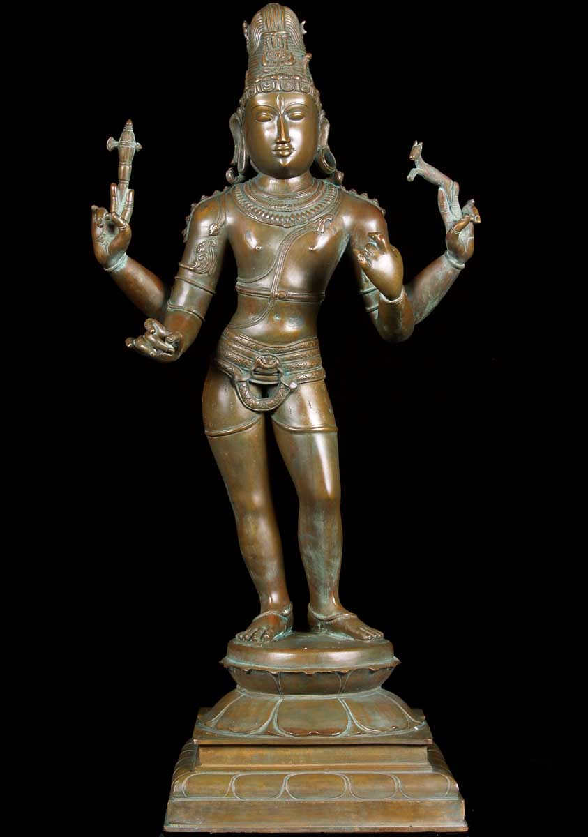 Standing Bronze Shiva Sculpture 26"