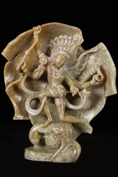 Shiva Battling the Elephant Sculpture 11"